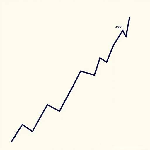 Diagramm mit steigenden Aktienkursen an einer B&ouml;rse