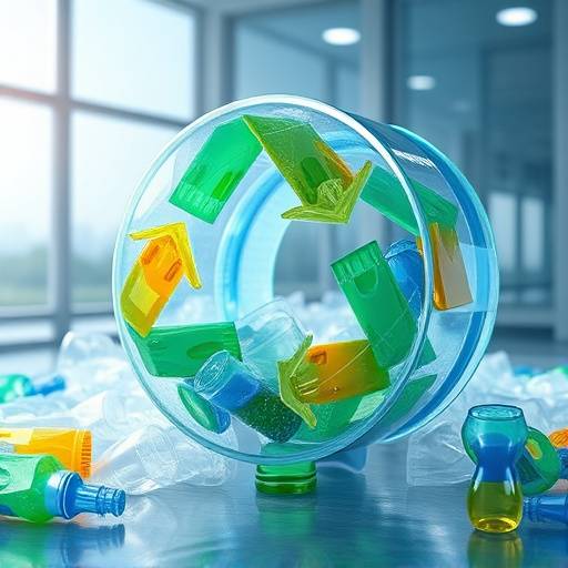Eine Darstellung von fortschrittlicher Recycling-Technologie f&uuml;r Kunststoffe.