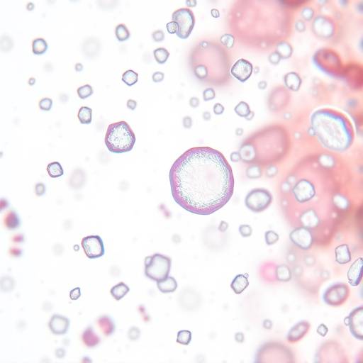 Mikroskopische Aufnahme von menschlichen Zellen, die genetisches Material darstellen.